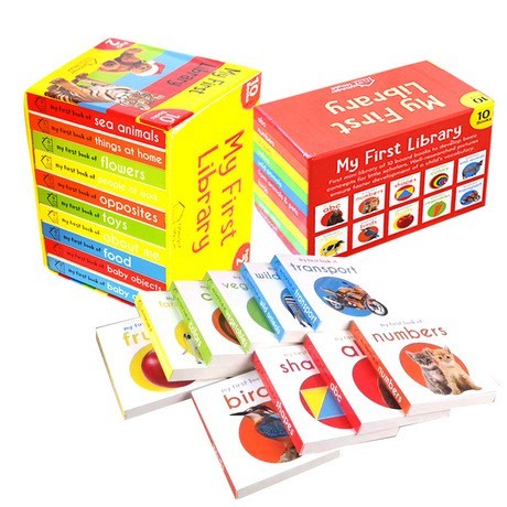 [1 SET] MY FIRST LIBRARY BOOK BOARD BOOK FOR BABY BOARD BOOK SET WONDERHOUSE