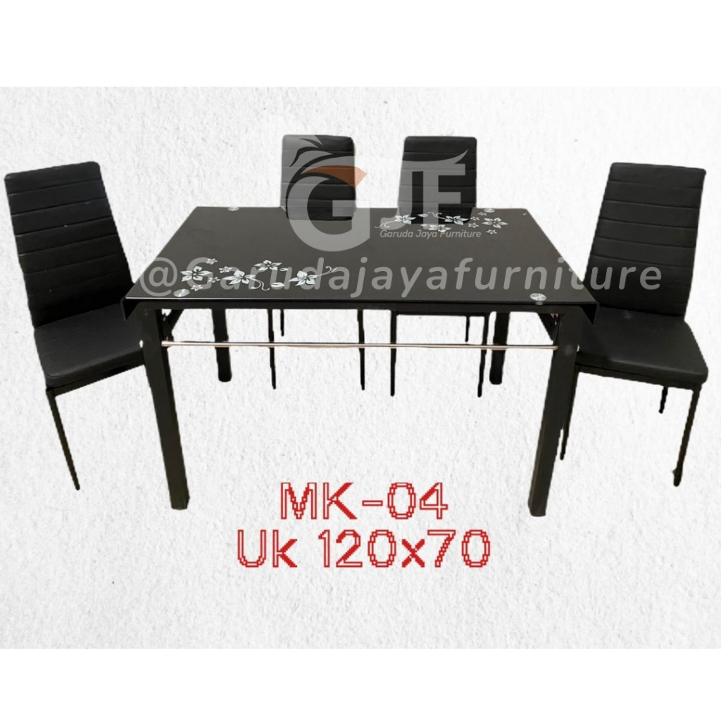 SET MEJA MAKAN KACA/MEJA MAKAN HEMAT RUANG/MEJA MAKAN MINIMALIS/MEJA MAKAN DUDUKAN EMPUK/MEJA MAKAN 