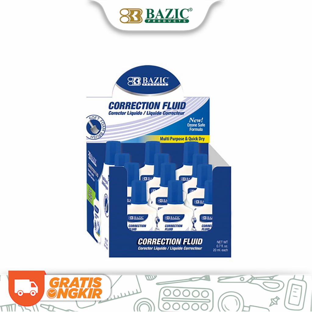 

Bazic Correction Fluid w/ Foam Brush - Tipe X Kuas