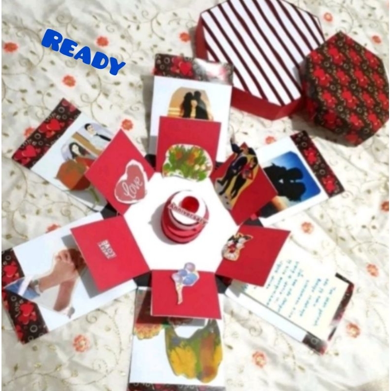 (READY) Hexagon Box Aesthetic Romantis Hadiah Anniversary Gift Buat Pacar Cewek Pernikahan Couple 1 