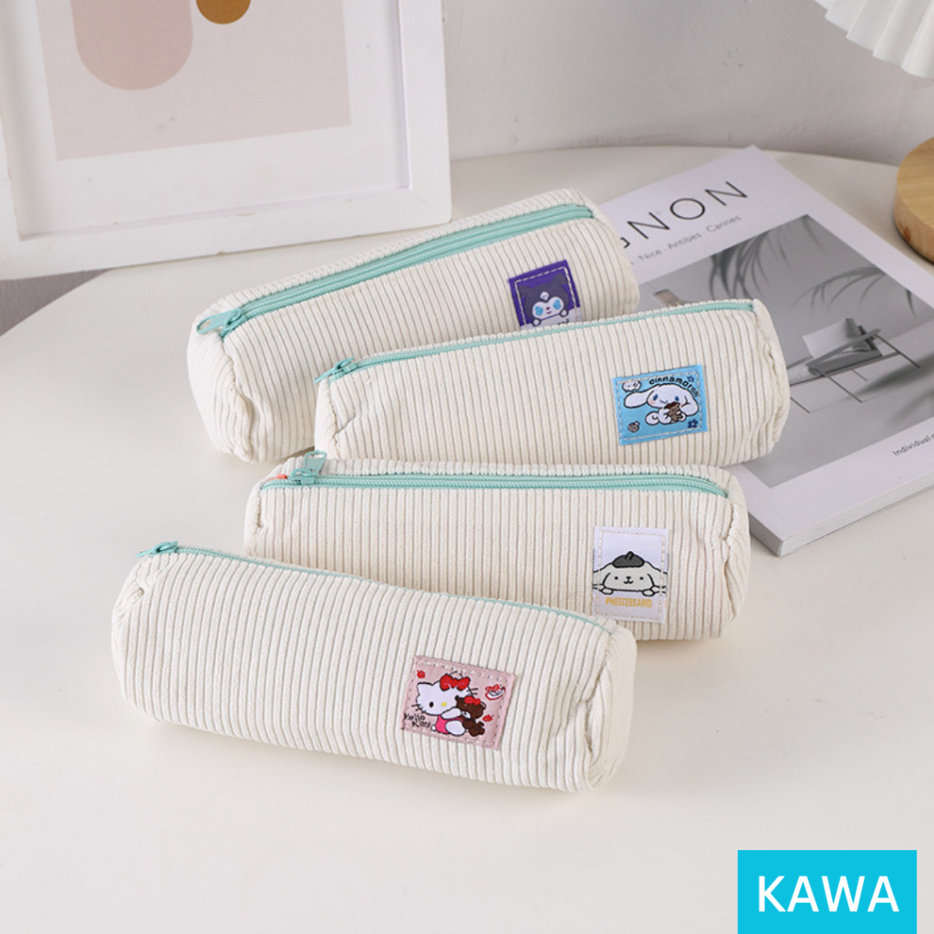 

KAWA Kotak Tepak Tempat Pensil San Rio Salur Kain Estetik Aesthetic Lucu Cute Pencil Case Pouch Make Up Serbaguna Travel Friendly Korean Style