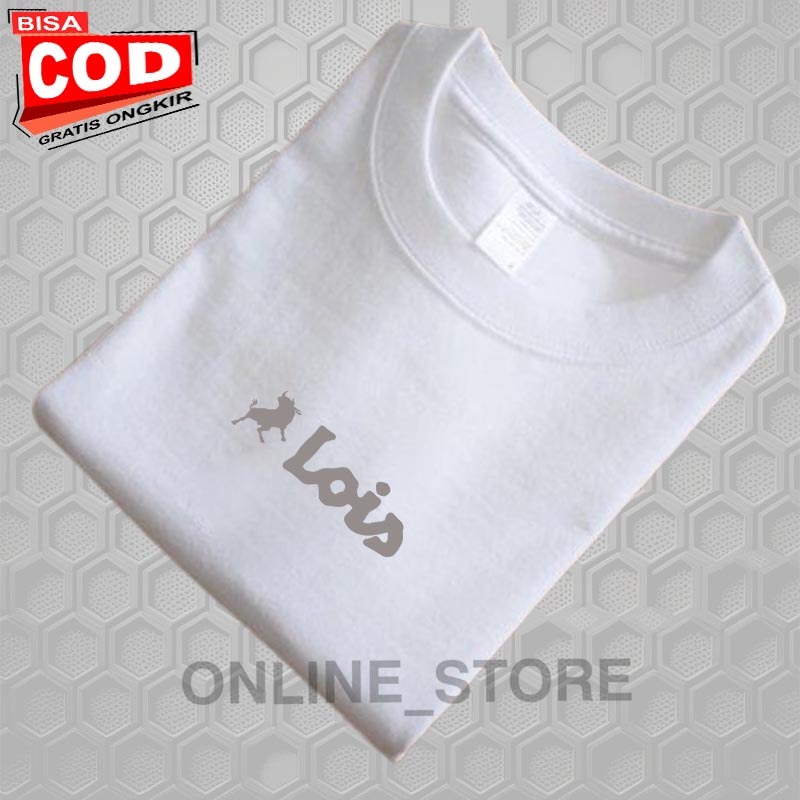 PROMO COD ... Baju Kaos Distro Pendek Logo Lois Text Silver | Baju Kaos Pria Distro | Baju Kaos Dist