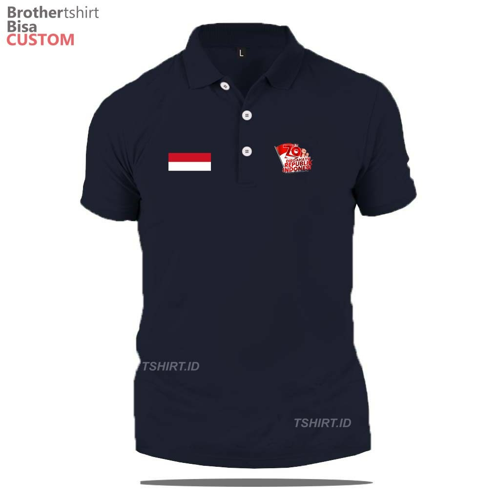 Kaos Poloshirt Lengan Pendek Bendera | 79 Indonesia | Garuda | Terbaru | Baju Kaos Kerah Dewasa /Pol