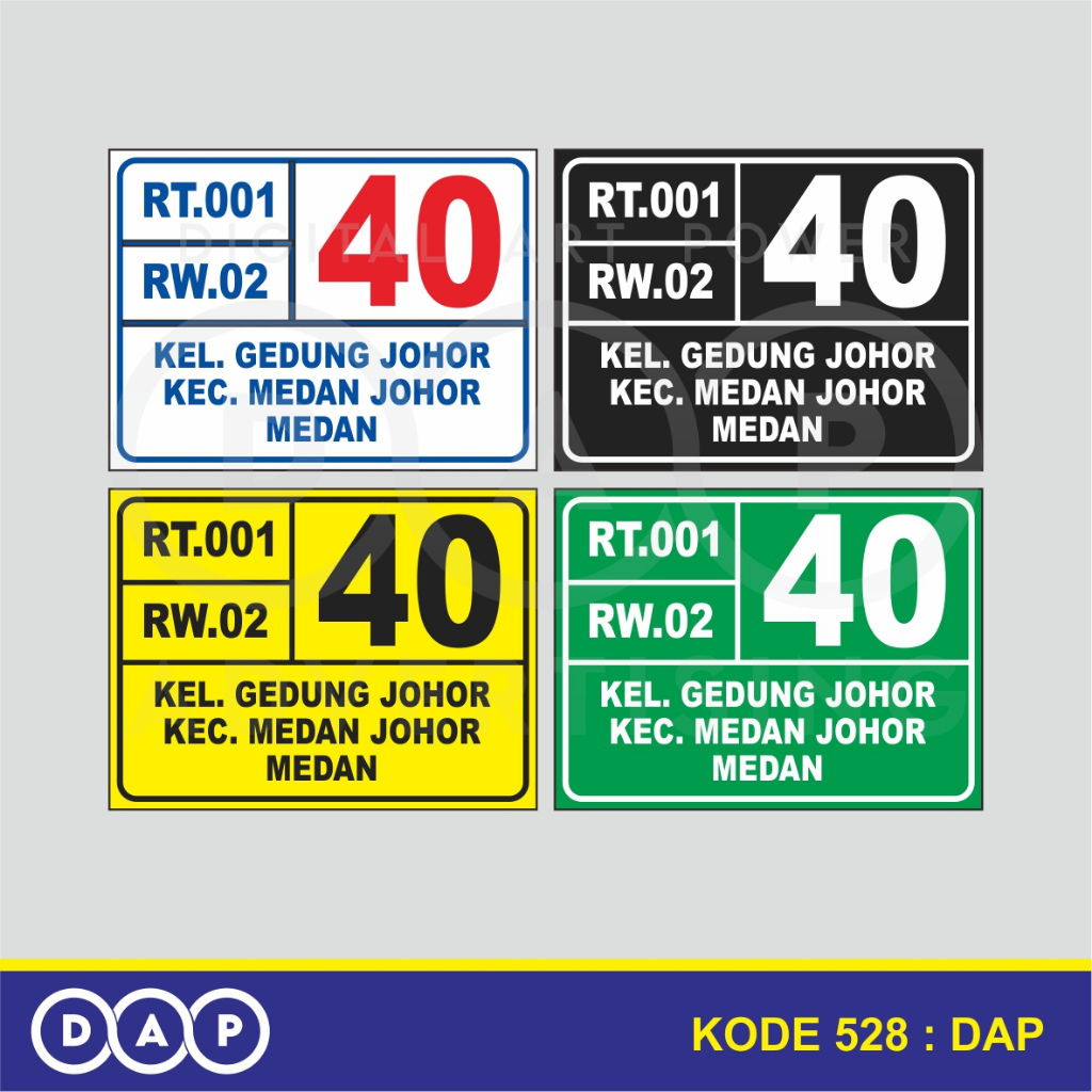 

528 - STIKER NOMOR RUMAH - 20 X 15 CM - VINYL - TERBAIK