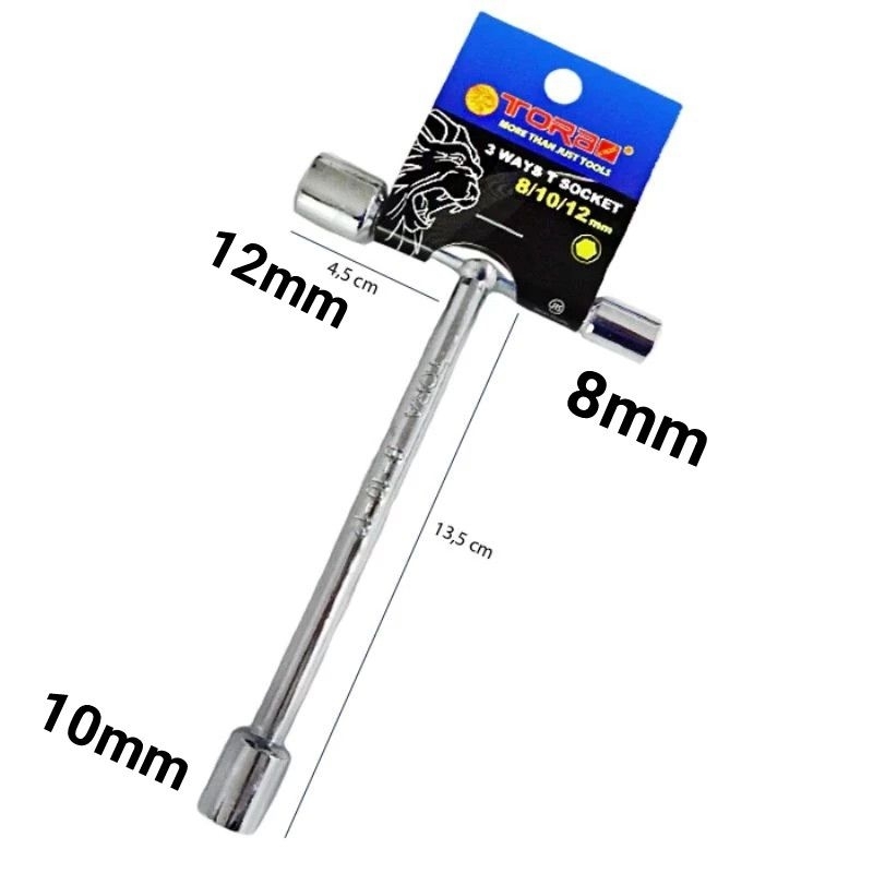 Kunci T fungsi 3in1 Tora 8-10-12