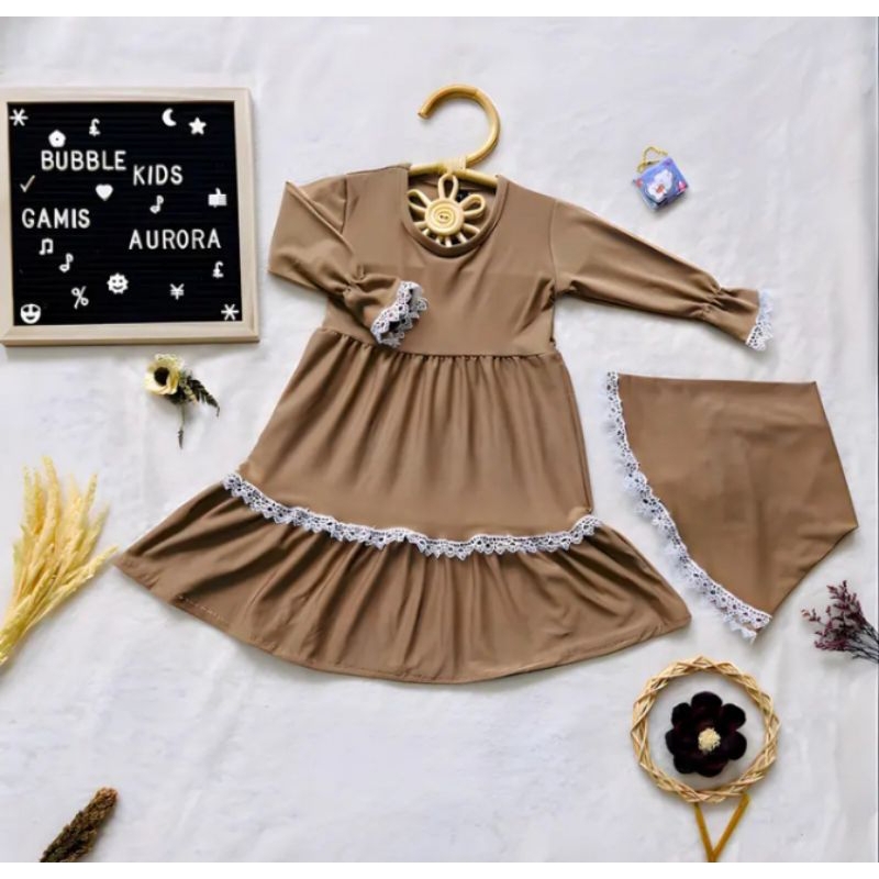 gamis AURORA gamis anak set hijab/murah