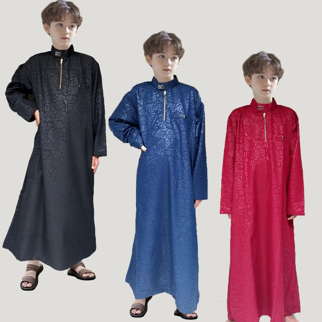 JUBAH GAMIS ANAK MOTIF EMBOS