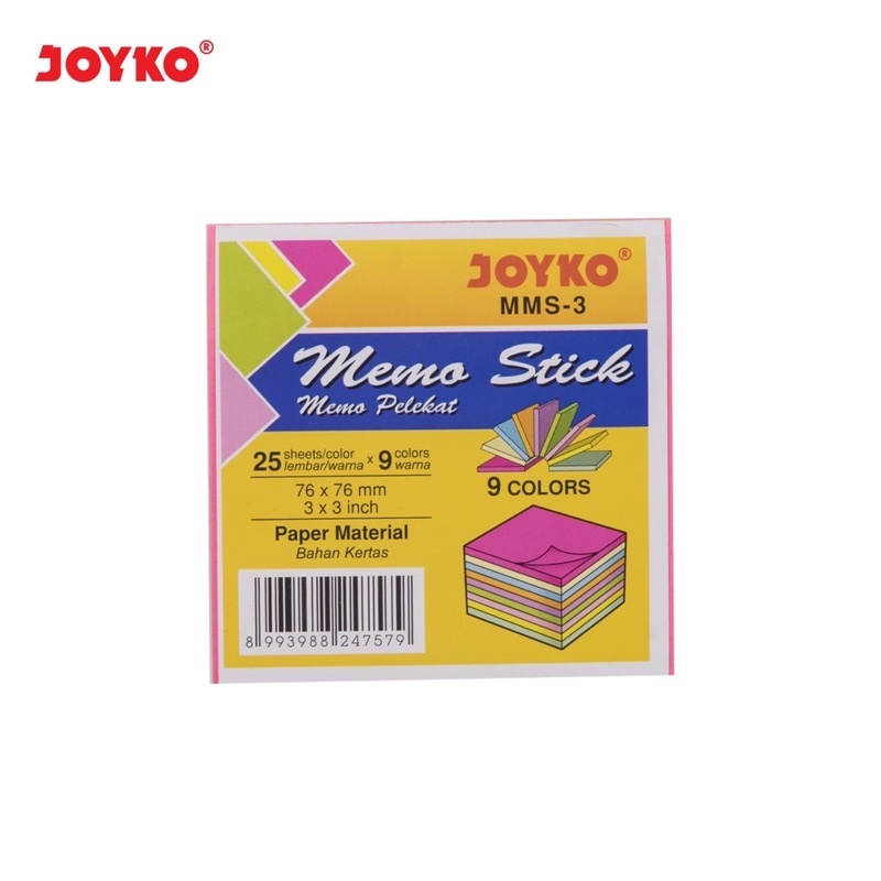 

Memo Stick Kertas Memo Tempel Sticky Note Joyko MMS-3 9 Warna
