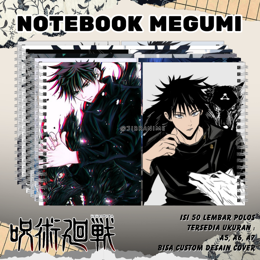 

NOTE BOOK MEGUMI JUJUTSU KAISEN / NOTEBOOK MEGUMI JUJUTSU KAISEN / BUKU CATATAN MEGUMI JUJUTSU KAISEN