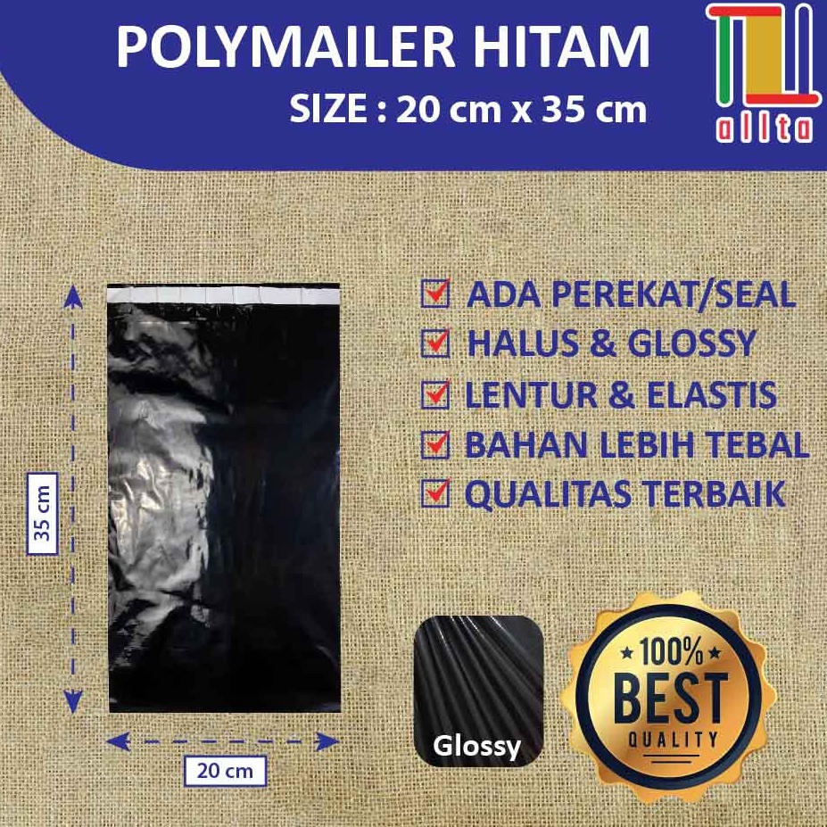 

Segera Pesan PLASTIK PACKING OLSHOP PE POLYMAILER kantong kemasan amplop plastik 2X35 HITAM GLOSSY mewah