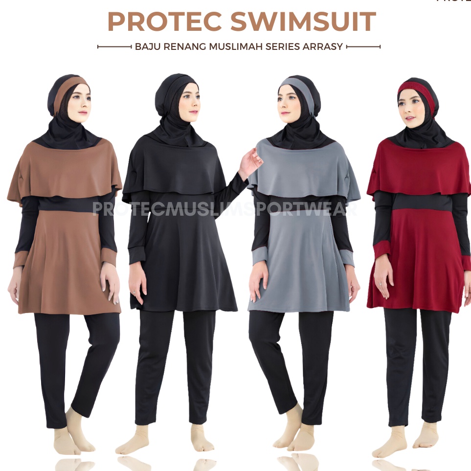 KODE D1F2 Baju Renang Muslimah Dewasa Jumbo  Baju Renang Wanita Model Terkini dengan Baju Renang Muslimah Remaja Baju Renang Muslimah Syari dan Swimsuit Trendi untuk Baju Renang Dewasa Wanita Muslimah Hijab