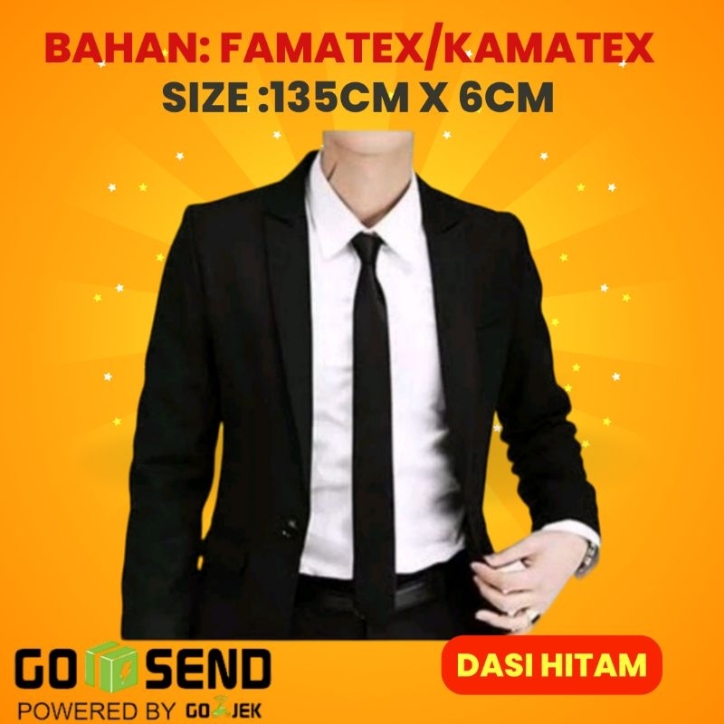 Dasi hitam polos pria kerja slim dasi jas executive formal dasi hitam polos pria panjang dasi instan
