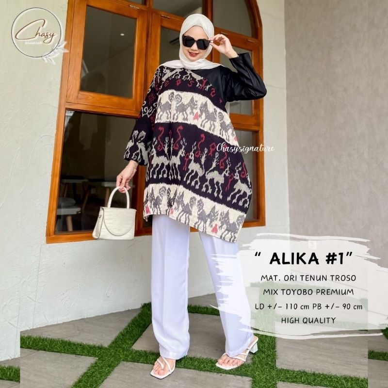 Tunik Tenun Alika Premium Batik Kerja Kuliah Kantoran Batik Modern