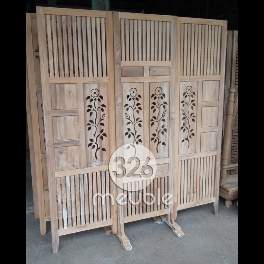 Sketsel Ruangan Jati Mebel Jepara - Pembatas Ruangan Jati - Sekat Jati