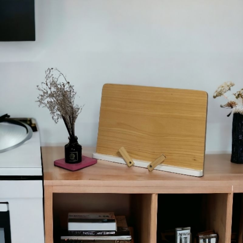 wooden book stand/penyangga buku/cook book stand/stand holder/penyangga foto lukisan kanvas kayu