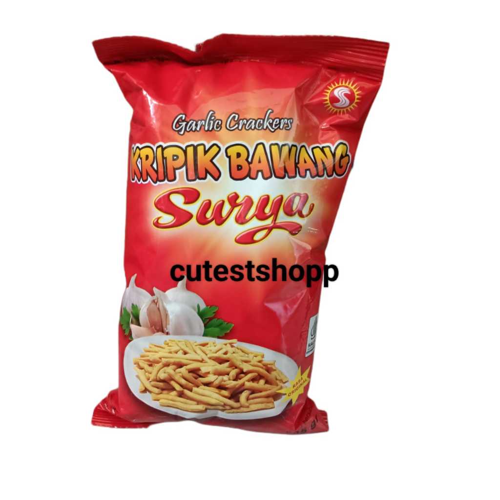 

Garlic Crackers Kripik Bawang Surya Krupuk Surya Original 225gr Kerupuk Bawang Surya