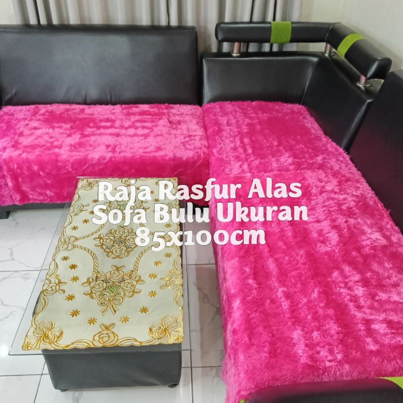 Alas sofa bulu ukuran 85x100cm / Alsa kursi sofa bulu / Alas kursi bulu rasfur