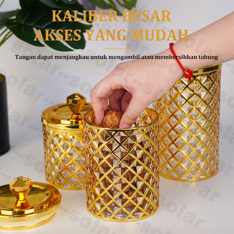 Toples Makanan Serbaguna Toples Akrilik Kedap Udara Toples Estetik Toples Kedap Udara Toples Gold