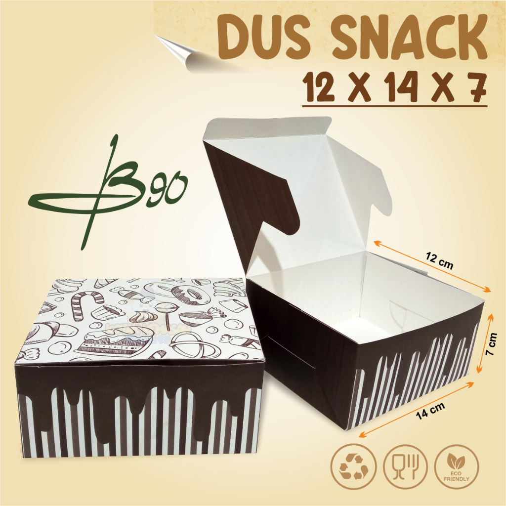 Dus kotak box 12 x 14 cm kue printing terbaru / Dus box motif kemasan snack kue termurah