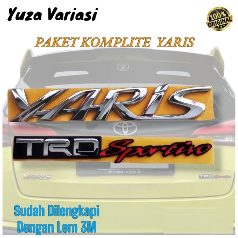 Emblem YARIS Original/ Toyota YARIS TRD Sportivo/ Emblem Bagasi Toyota YARIS