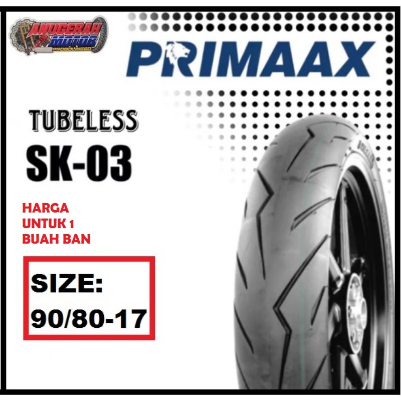 Ban luar primax sk03 ukuran 90/80-17 Tubles primax carnage model Pirelli Diablo  Rosso