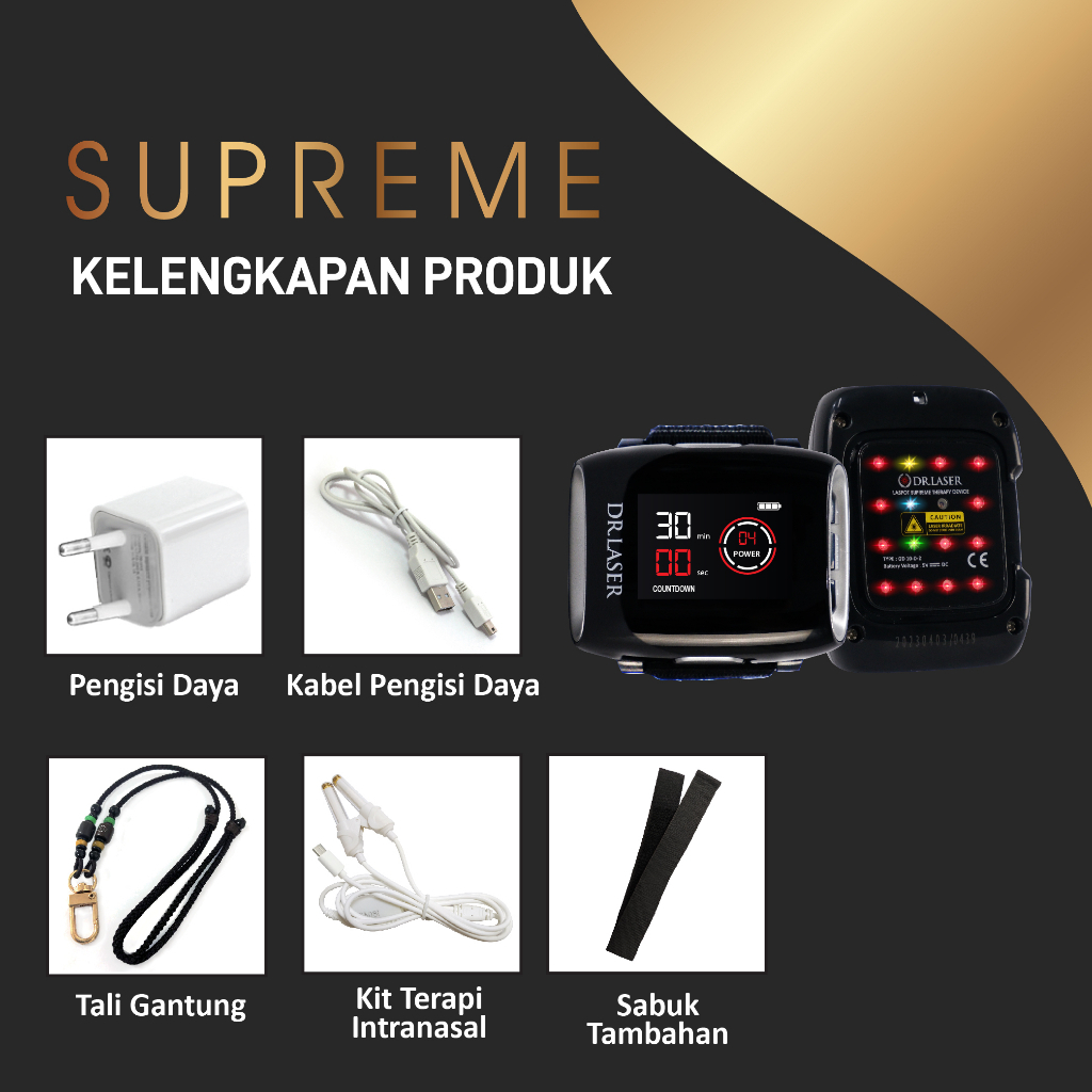 Dr Laser Supreme 16 Titik - Jam Tangan Laser Terapi Kaki, Terapi Tangan, Terapi Stroke Bergaransi dan Original 100%-5