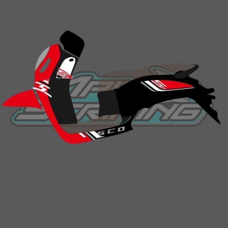 STRIPING STICKER TRANSPARAN SCOOPY NEW 2020-2021 MOTIF DESIGN ORI