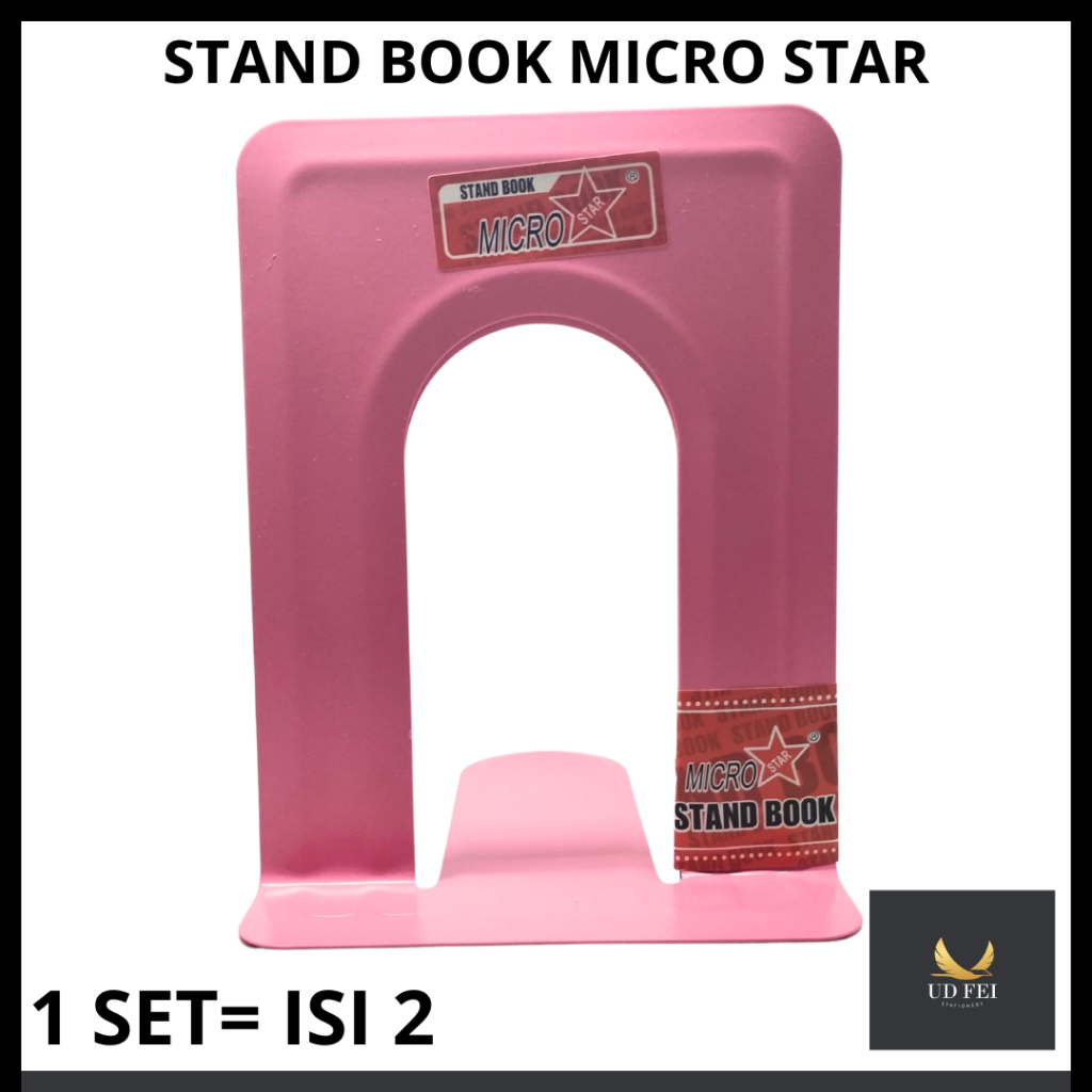 

(1 SET ISI 2) Book stand / sandaran buku/ Pembatas Buku Besi / Penyangga Buku / Book End