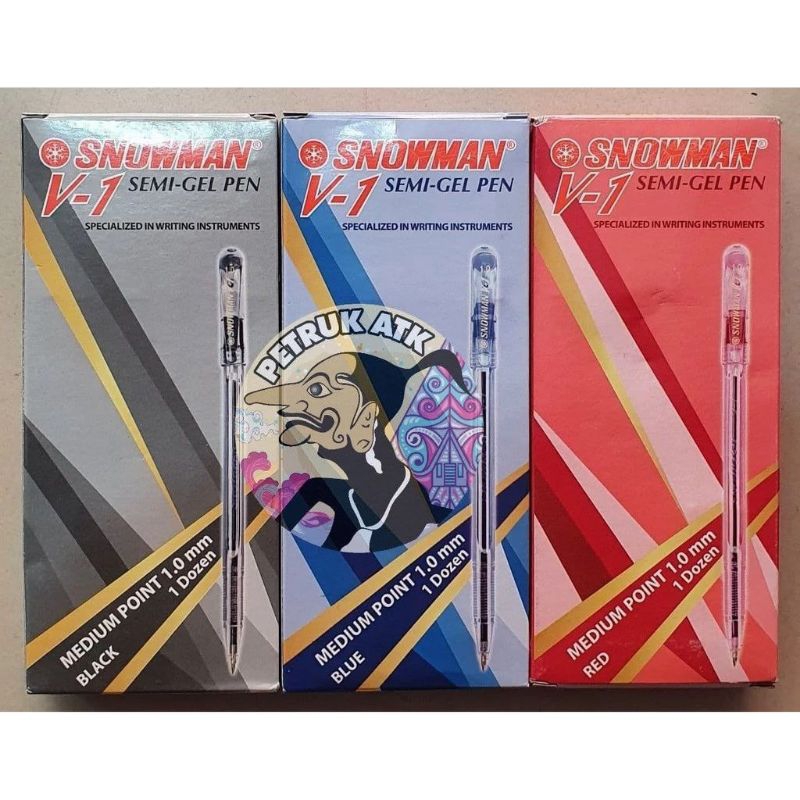 

[PCS] BOLPEN / PULPEN SNOWMAN V1 / V-1 0.7 MM/1.0 MM MEDIUM HITAM / BIRU / MERAH