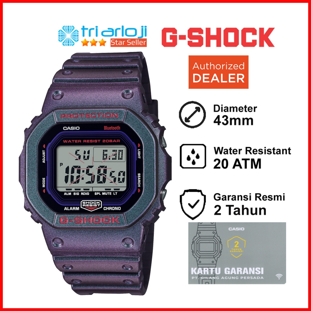 Casio G-Shock DW-B5600AH-6DR Jam Tangan Pria Digital GSHOCK DWB5600AH-6  DWB5600AH  DWB5600 Ungu