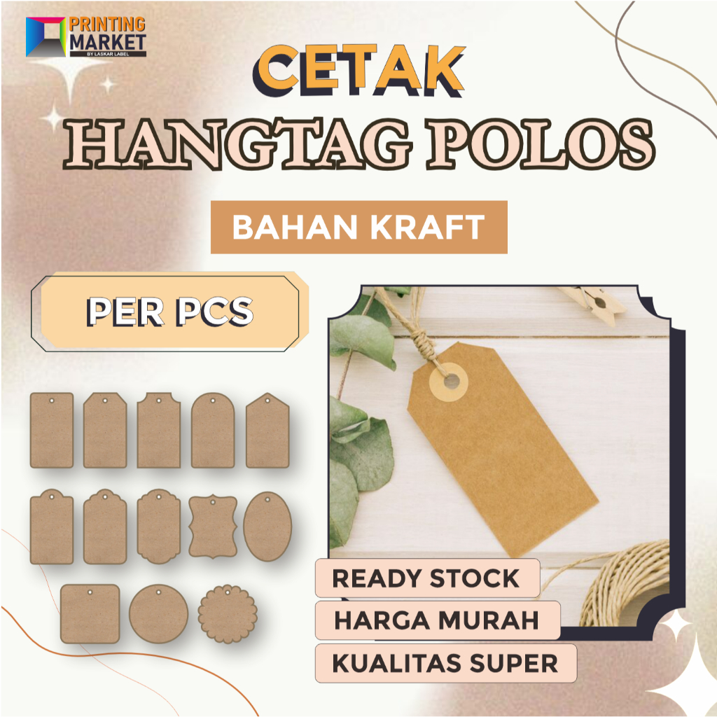 

HANGTAG POLOS PER PCS BAHAN KRAFT LABEL BAJU CAP BAJU TAG BAJU MEREK PRICETAG HANGTAG POLOS MURAH WASHING TAG