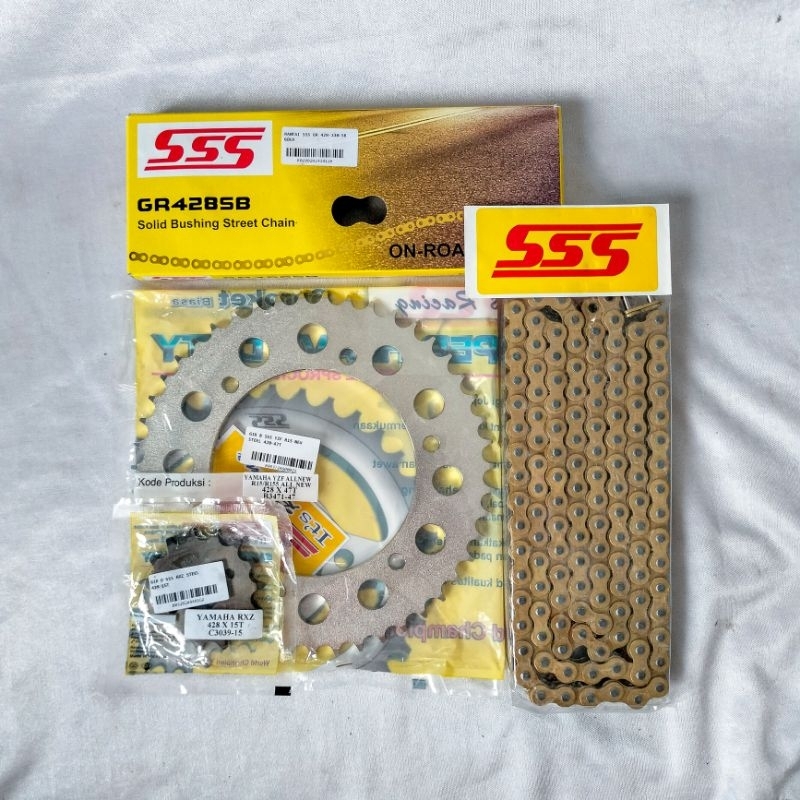 Gear Set Girset 428 SSS Yamaha R15 New V3 / MT15 / XSR 155 / Vixion R Ukuran Depan 14/15 Belakang 44