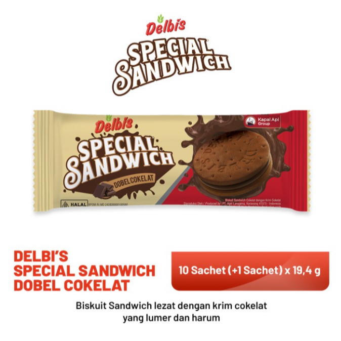 

Delbis Special Sandwich Dobel Coklat (10 Sachet x 19.4 gram)