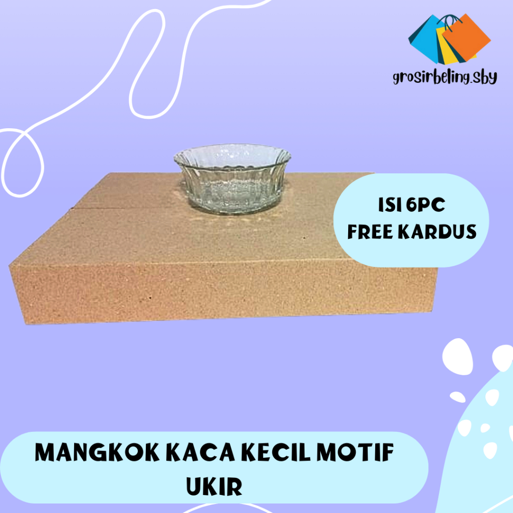 Mangkok Kaca Beling Kecil / Mangkuk Tempat Sambal/Saus/Kecap 6pcs Setengah Lusin