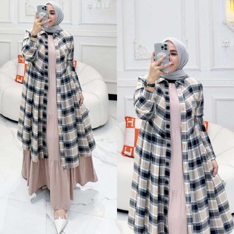 Fauziyah Dress 2 in 1 rompi pisah