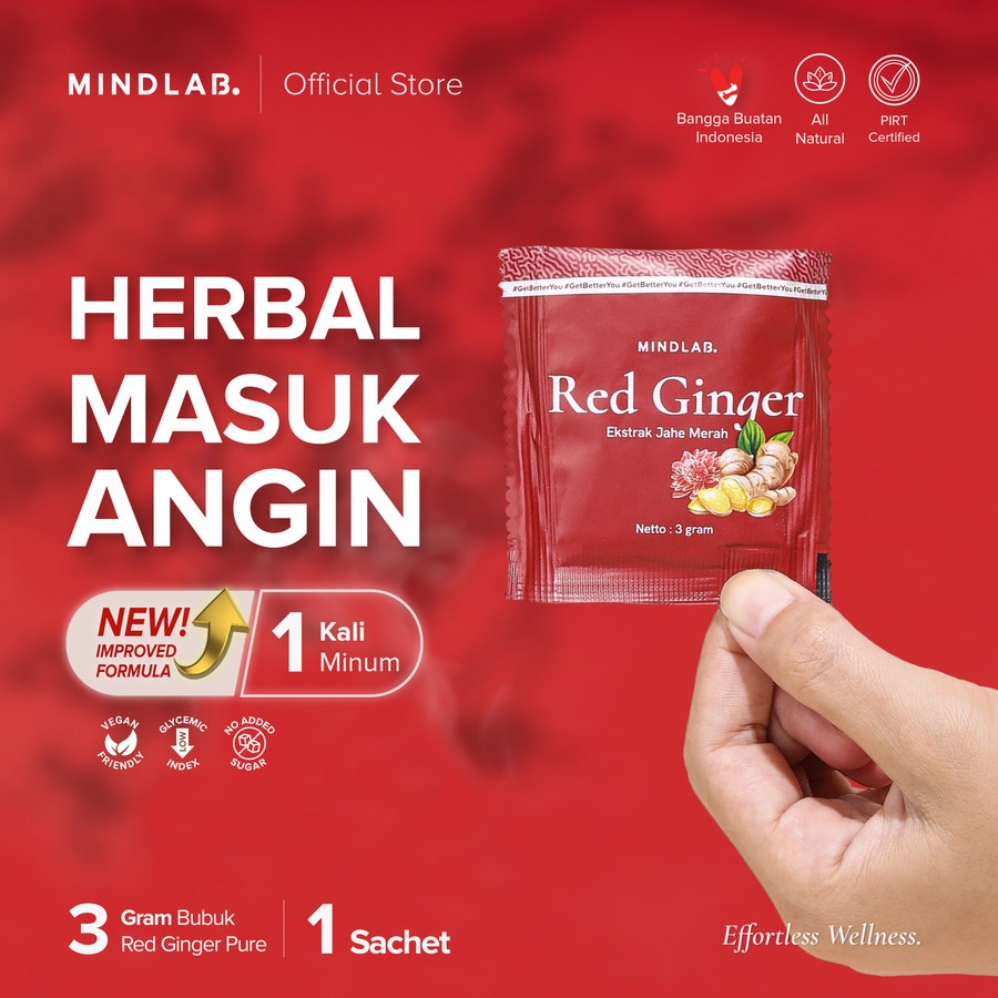 

Red Ginger Extract Powder Sachet 3 Gram / Jahe Merah Bubuk - MINDLAB - PIRT