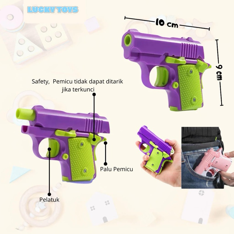 lucky Toys - Mainan Anak Fidget Toys Fun Gun Pistol OCT8181