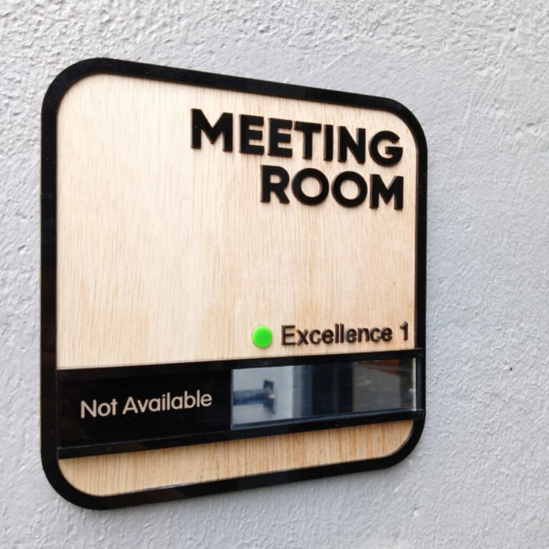 

sign meeting room kombinasi kayu akrilik sliding