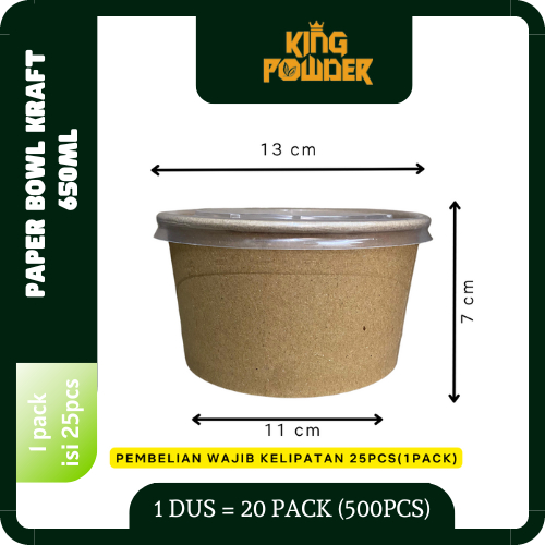 

2Xbtygneal Sakha Snack ) Paket Paperbowl 650Ml / 800Ml Plus Inner Tray Isi 25Pcs