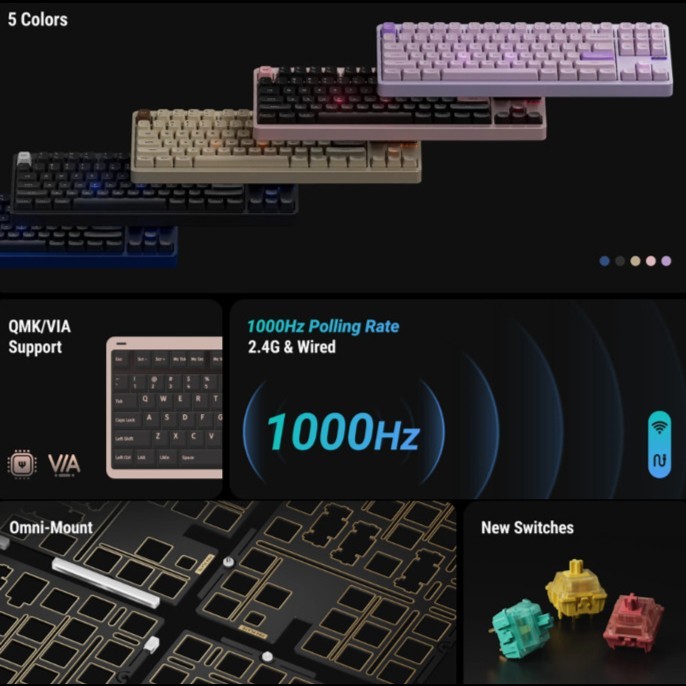 NuPhy Gem80 QMK/VIA Wireless Custom Mechanical Keyboard 80% TKL