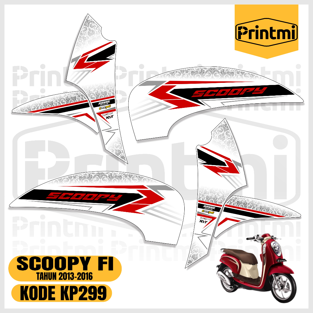 Striping Stiker Scoopy FI 2013 2014 2015 2016 Motor Variasi Simple Racing Modifikasi Printmi KP299