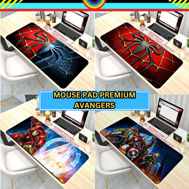 SUPERHERO AVENGER JUSTICE LEAGUE PREMIUM MOUSE PAD PANJANG ALAS KEYBOARD MOUSEPAD GAMING MOTIF ANIME