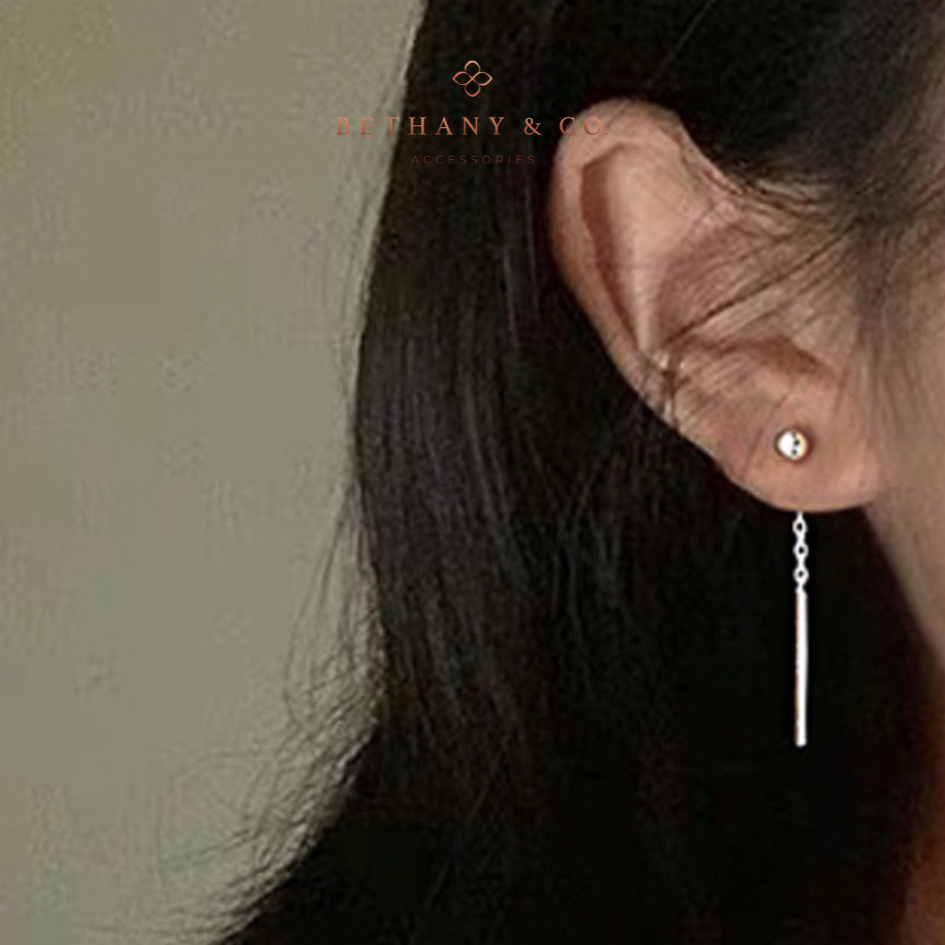 Bethany and Co. - 925 Sterling Silver Simple Bean Ear Wire Earrings (Silver, Gold & Black)