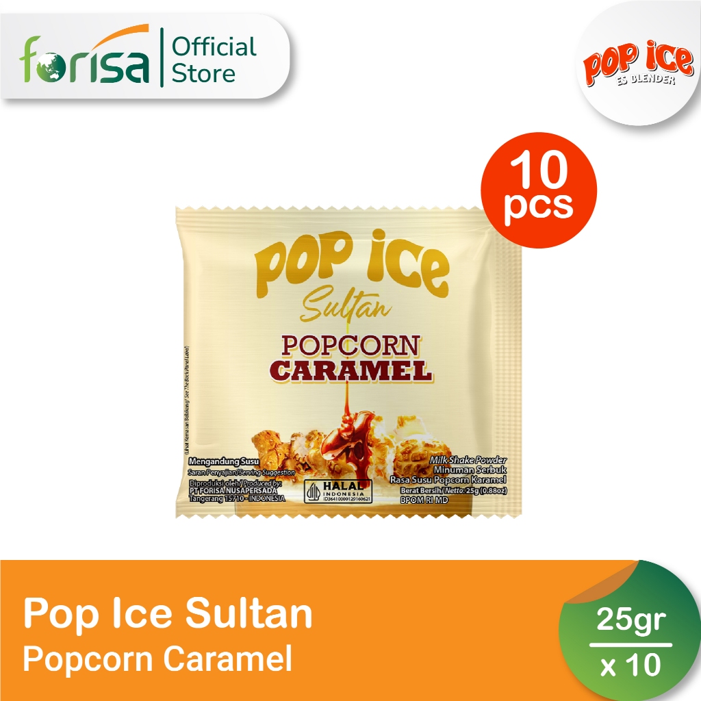 

Pop Ice Milk Shake Powder Sultan Rasa Pop Corn Caramel 25 gr 10 Pcs