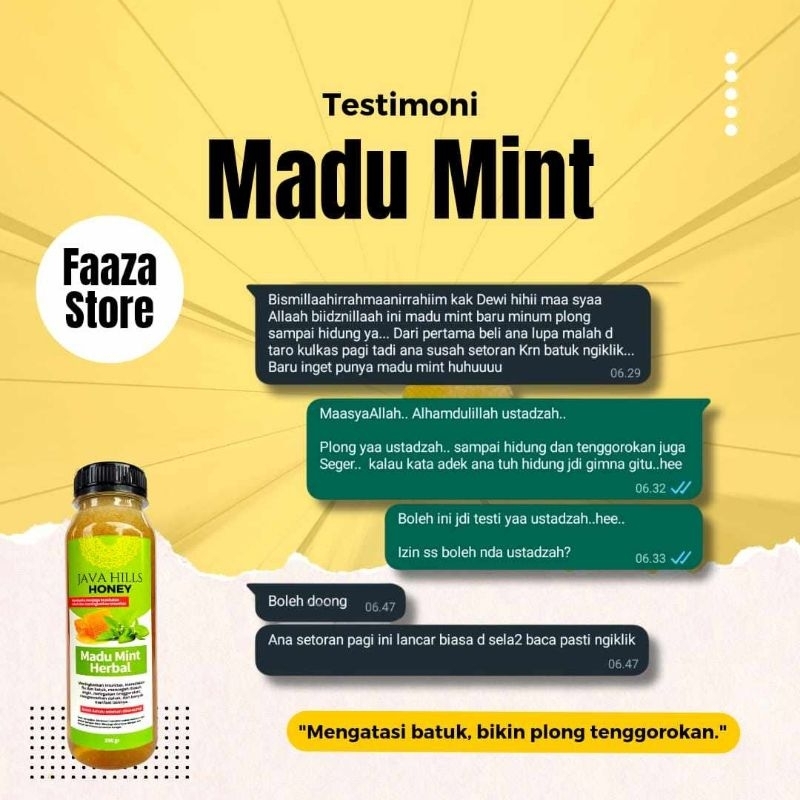 

MADU MINT JAVAHILLS HONEY |MEREDAKAN FLU DAN BATUK 330gr