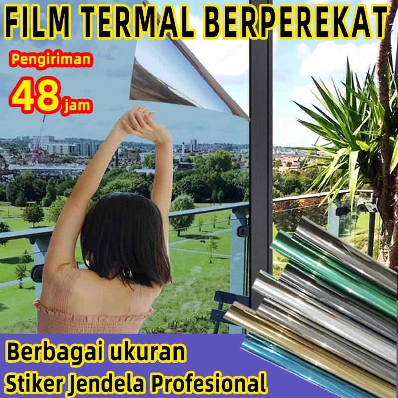 [superglue]cermin stiker kaca film cermin jendela rumah stiker kaca