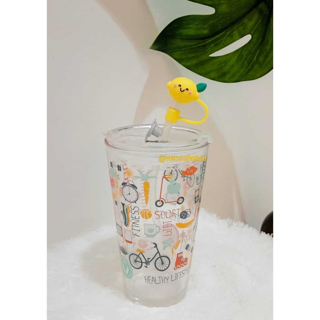 BING BING Gelas kaca*tumbler*Gelas Gambar lucu * 450ml *400 ml gelas aesthetic gelas korea