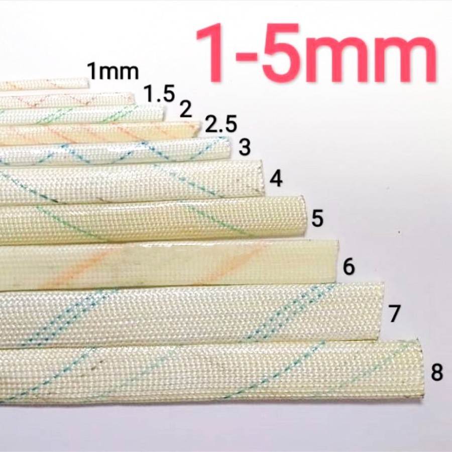 Selongsong Asbes Anti Panas / Selang Asbes 3mm Per Meter Warna Corak