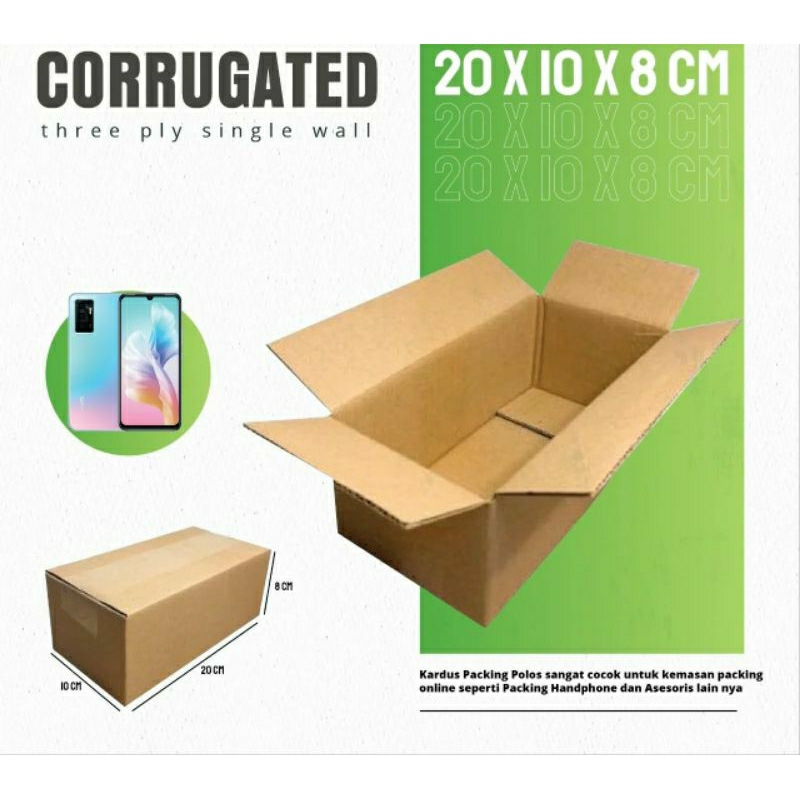 

Kardus Box Karton Packing Polos Murah Ukuran 20 x 10 x 8 cm