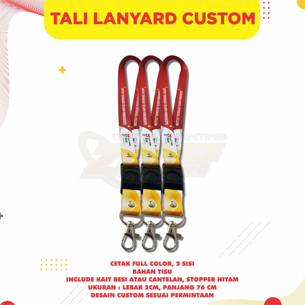 

TALI LANYARD ID CARD CUSTOM PRINTING FULL COLOR 2 SISI / PRINT TALI LANYARD 2CM 2 MUKA / GANTUNGAN ID CARD